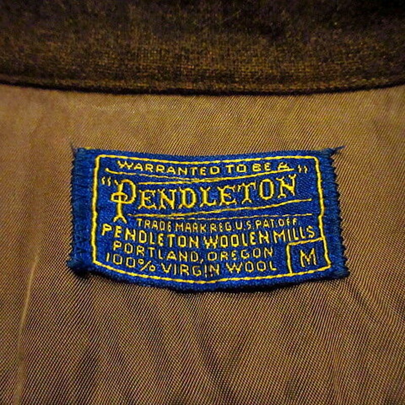 ビンテージ50's○PENDLETON オンブレストライプウールシャツ茶