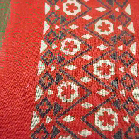 ビンテージ40's●FAST COLOR下鼻象マークコットンバンダナ赤●240825i3-bndエレファントブランド