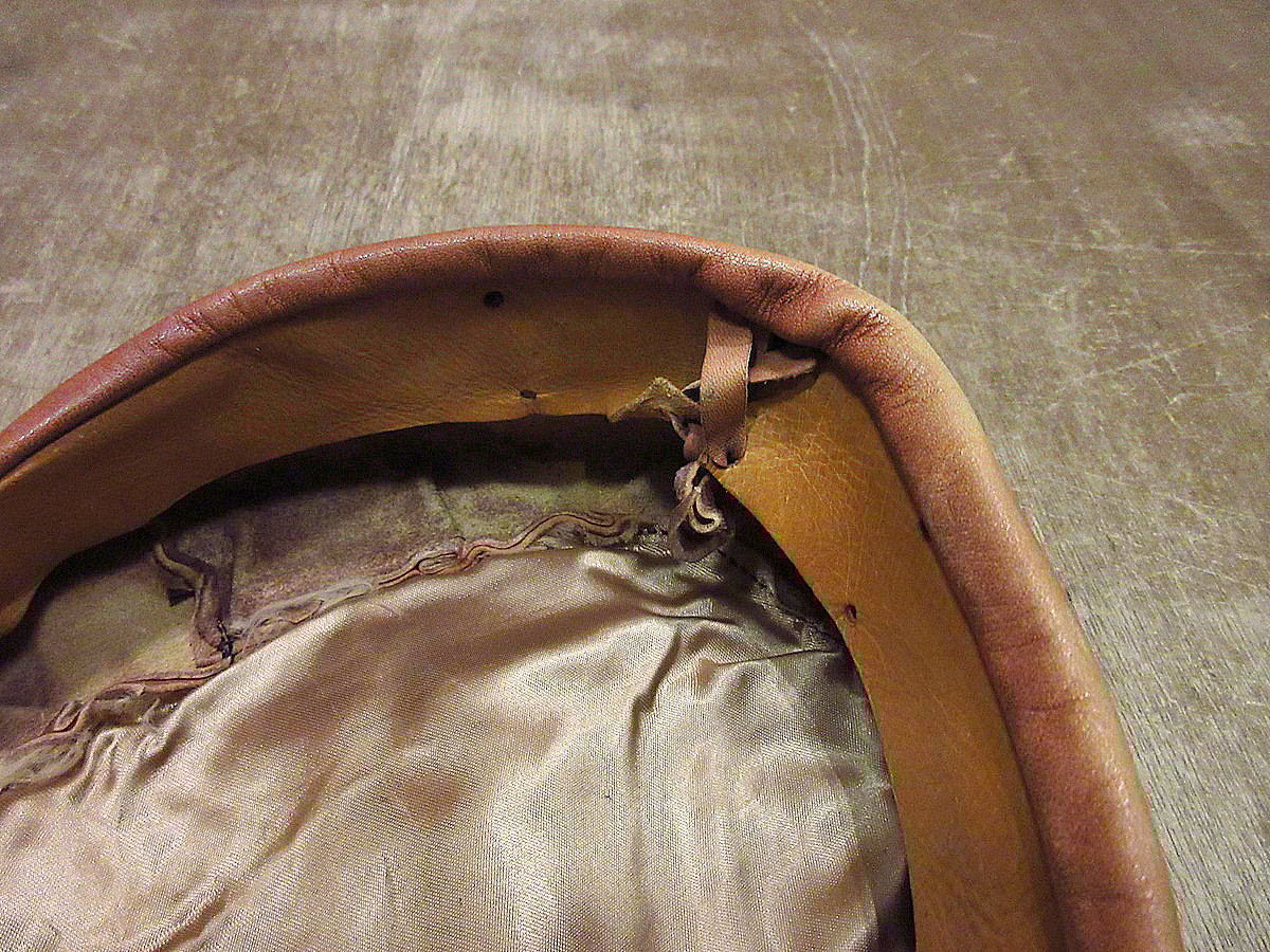 ビンテージ60's70's○レザーキャスケット茶○240207j6-m-cp-cas古着196