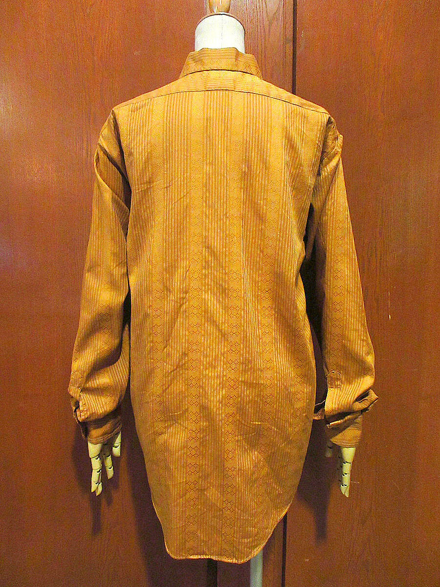 ビンテージ70's○Double Twoストライプ総柄長袖シャツsize 41-16 ビンテージ70's○Double Twoストライプ総柄長袖シャツsize 41-16