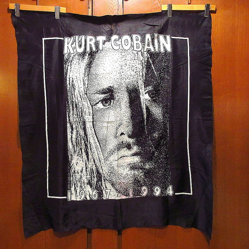 ビンテージ90's○KURT COBAINタペストリーsize 120cmcm×103cm○2...