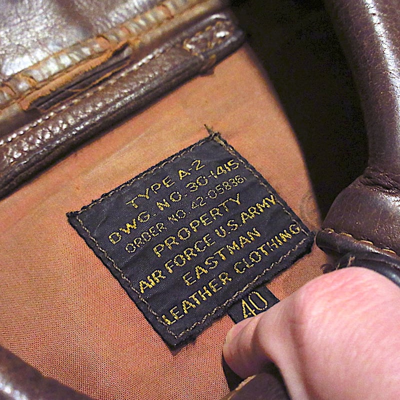 EASTMAN LEATHER CLOTHING USAAF A-2フライトジャケット茶siz