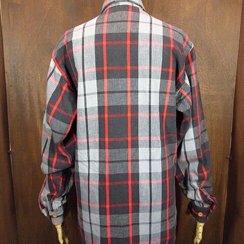 ビンテージ80's○BIG MACチェックヘビーネルシャツ黒S○200906n3-m-lssh