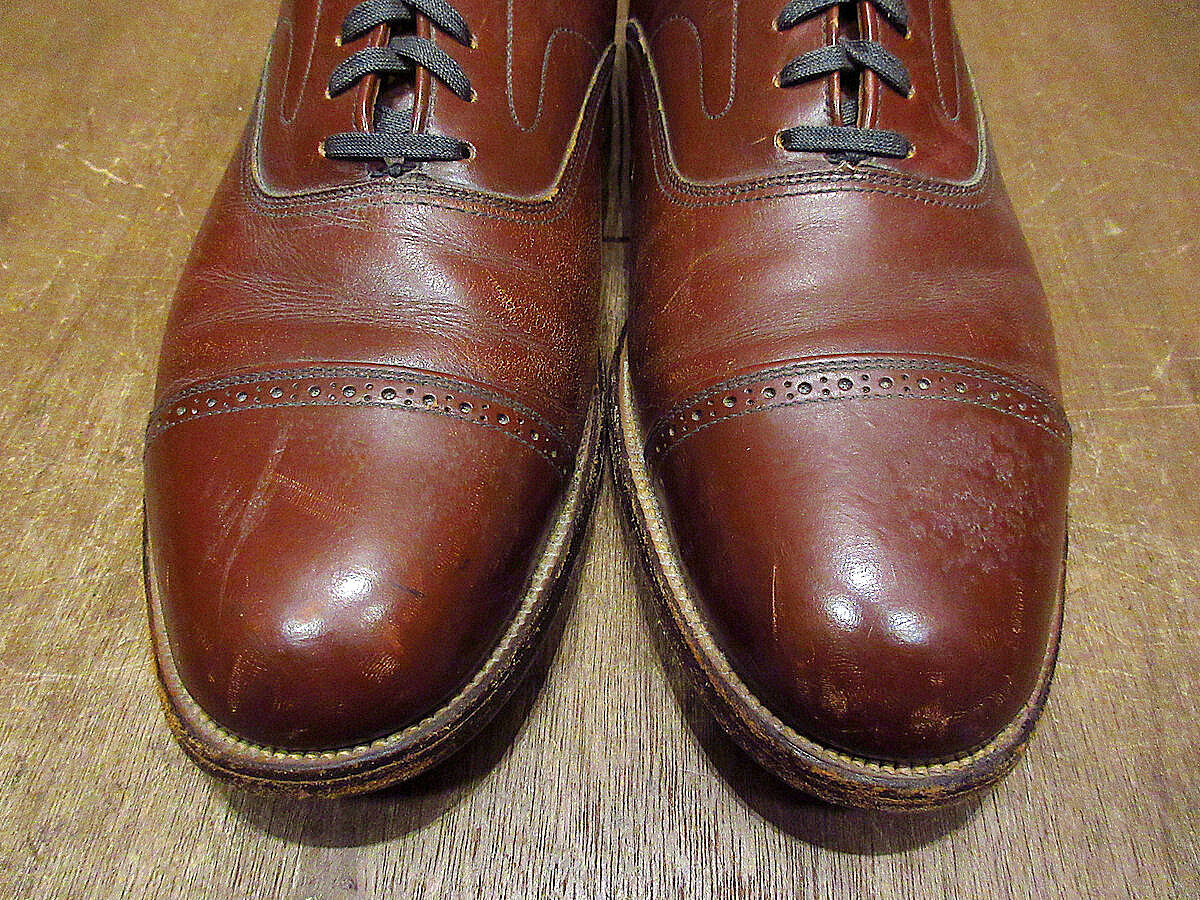 ビンテージ50's○ストレートチップシューズ茶size 11 C