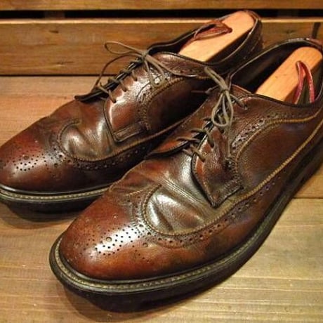 【希少サイズ】60's~70's ナンブッシュ ロングウィングチップ　コルファム 60年代【NUNN BUSH 】Pli-Matic ナンブッシュビンテージロング