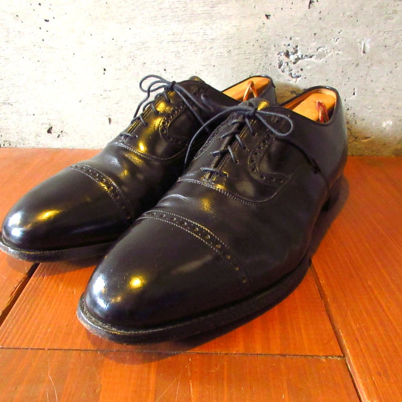 JOHNSTON&MURPHY　ガラスレザー　内羽根　ストレートチップ　ブラック casadepaz_cm-wall