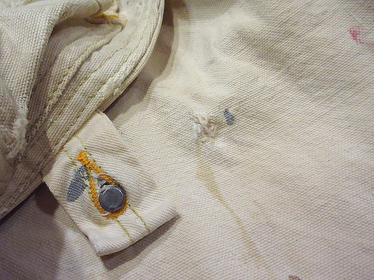 ビンテージ40's○CAN'T BUST'EMエプロン付きダブルニー生成り