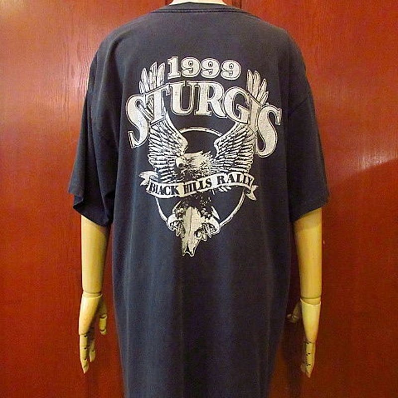 ビンテージ90's○Sturgis 1999年モーターサイクルTシャツ黒 Size