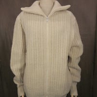 ビンテージ70's●PENDLETONジップセーター生成りsize M●250206j6-m-swr古着1970sペンドルトン