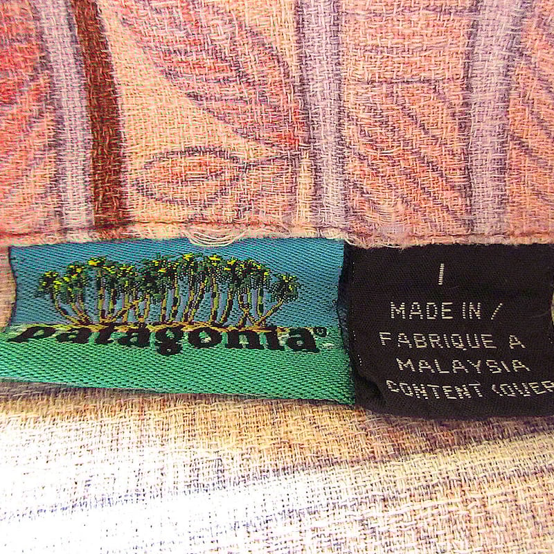 ビンテージ90's○Patagoniaヤシの木タグ コットン総柄ハワイアンシャツ