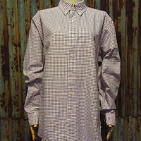 ビンテージ40's○HANOVERマチ付きワークシャツカーキ○211105r3-m-lssh-