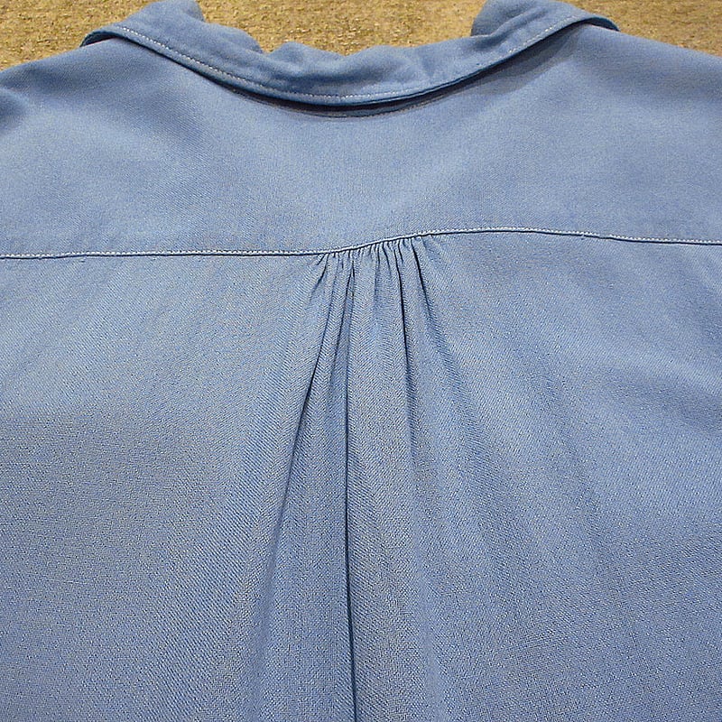 ビンテージ40's○HERCULES長袖レーヨンシャツ水色○240828i3-m-lssh-l