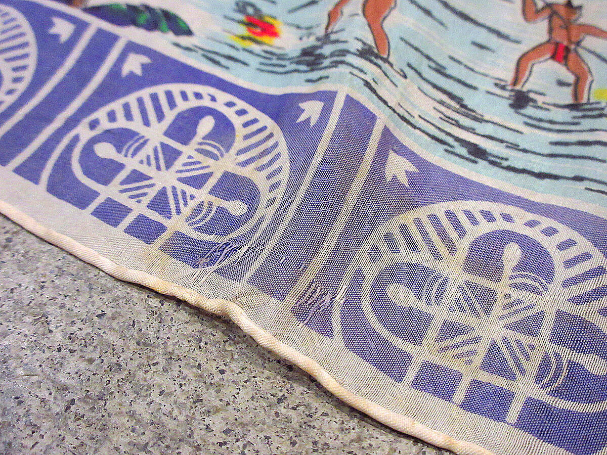 沖縄 地図 スーベニアスカーフ　ビンテージ 1950年台 沖縄 地図 スーベニアスカーフ ビンテージ 1950年台 沖縄 地図