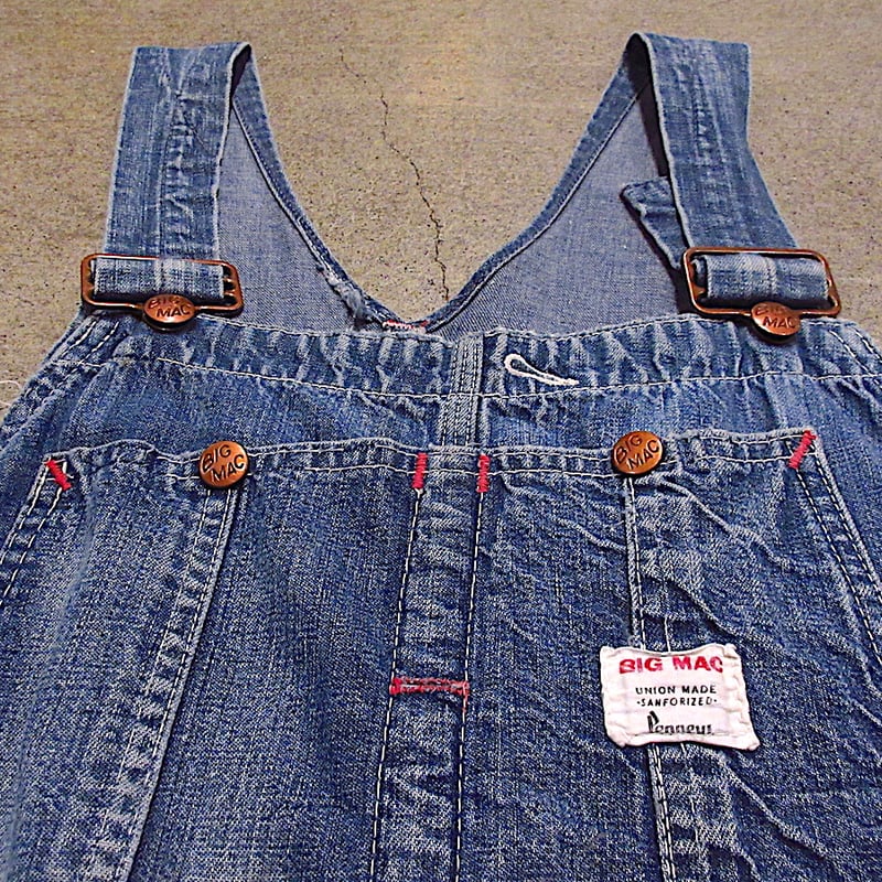 ビンテージ60's○BIG MACデニムオーバーオール実寸W96cm