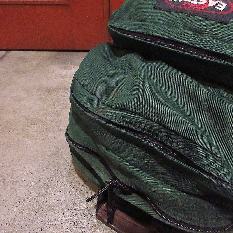 MADE IN U.S.A. EASTPAKボトムレザーバックパック深緑○210613f9