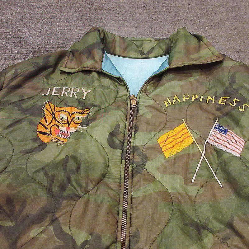 ビンテージ70's○ミリタリー刺繍ウッドランドカモベトナム