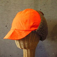 ビンテージ90’s●Columbia耳当て付き裏ボアナイロンキャップ橙L/XL●230926k5-m-cp-ot 1990sコロンビア古着アウトドアメンズオレンジ帽子
