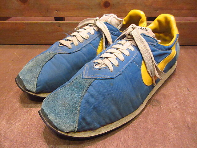 ビンテージ70's○NIKEワッフルトレーナー青×黄○200906n6-m-snk-29cm