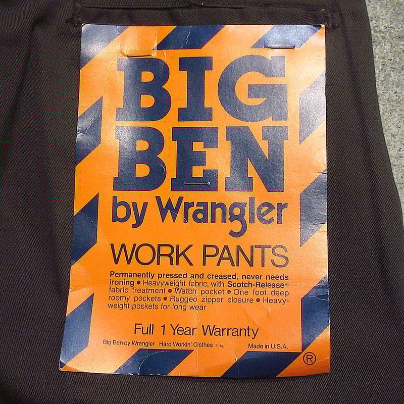ビンテージ70's80's○DEADSTOCK BIG BENワークパンツ表記W33 L29○
