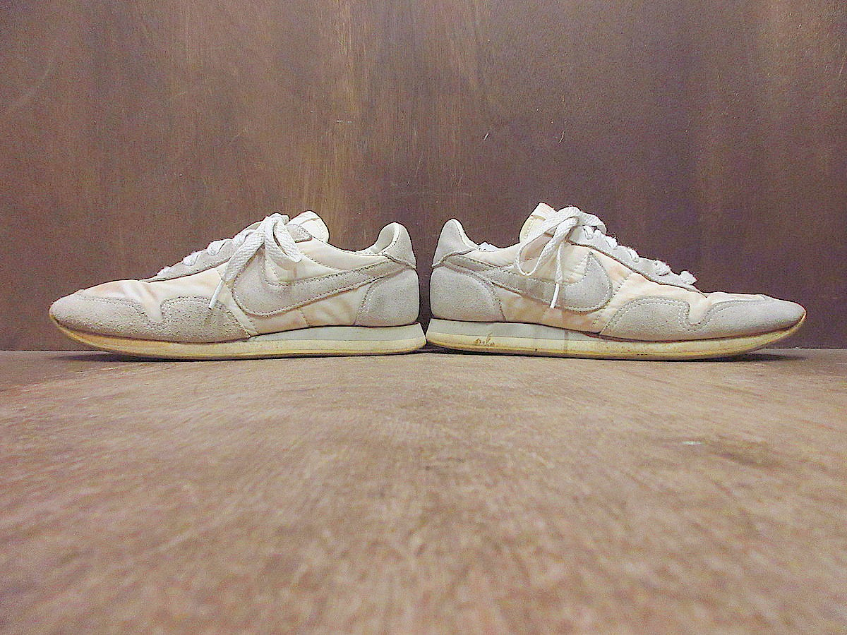 ビンテージ80's●NIKEナイロン×スウェードスニーカー白×グレー●240711j6-m-snk-23cm古着1980sナイキ