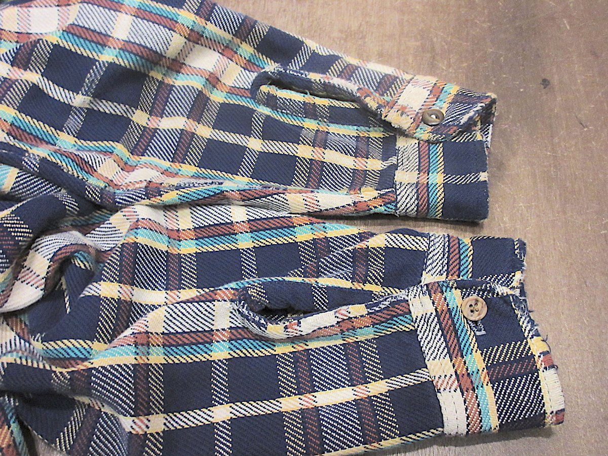 ビンテージ70's○BIG MACチェックヘビーネルシャツsize XL○241107z1-m