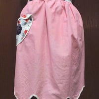 ビンテージ50's60's●リバーシブル花柄エプロン●250623m5-aprフラワー前掛けファッション雑貨小物