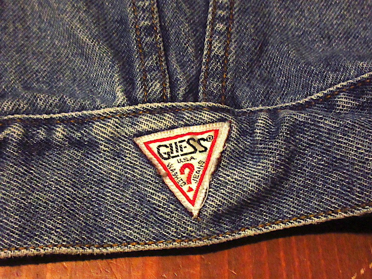 80s GUESS made in USA デニムジャケット　ドット ビンテージ80's90's○GUESSデニムジャケットsize L○260207j4-m-jk