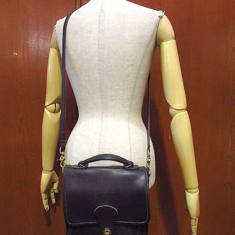 希少♥オールドコーチ ショルダーバッグ 2way マナーバッグ レザー ブラック COACH - 希少♥オールドコーチ ショルダーバッグ 2way マナーバッグ