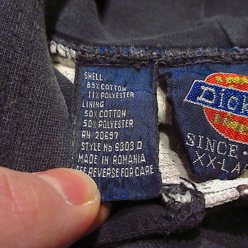 ビンテージ80's○Dickies裏地サーマルジップアップスウェットパーカ黒
