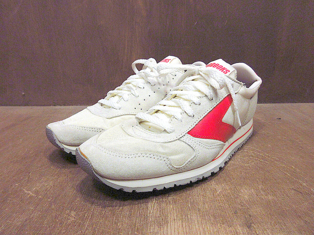 ビンテージ80's○DEADSTOCK BROOKSスニーカー白×赤size 9○231026 ビンテージ80's○DEADSTOCK BROOKSスニーカー白×赤size 9○231026