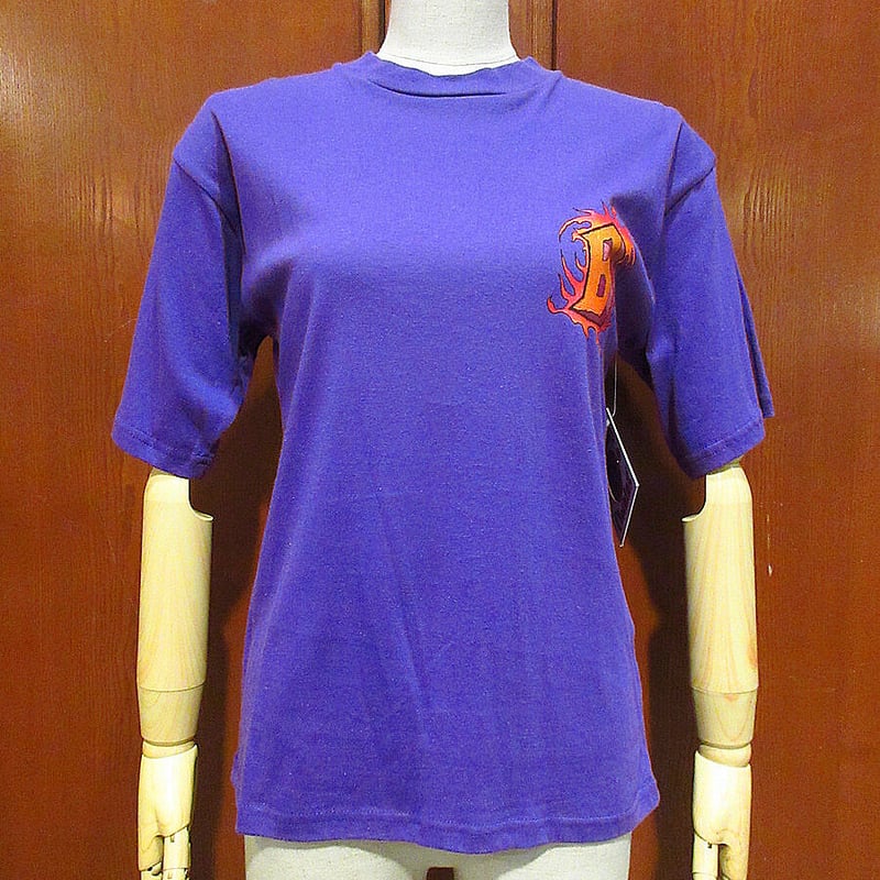 ビンテージ90's○DEADSTOCK BUGLE BOYキッズプリントコットンTシャツ紫 ビンテージ90's○DEADSTOCK BUGLE BOYキッズプリントコットンTシャツ紫