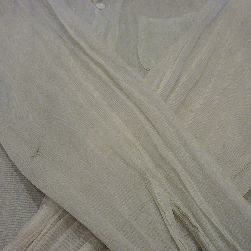 ビンテージ50's○ナイロンシアサッカーループカラーシャツsize M