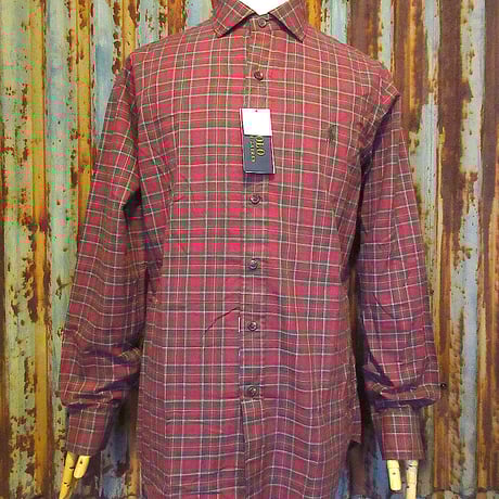 Ralph Lauren●DEADSTOCKコットンチェック長袖シャツsize S●250315k3-m-lssh-otラルフローレン古着メンズデッドストック