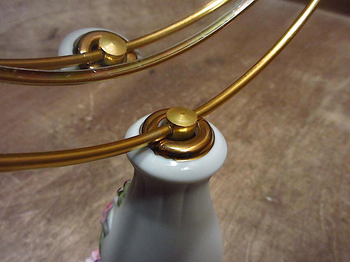 ビンテージ70's○Billionフラワーモチーフセラミックスタンドミラー