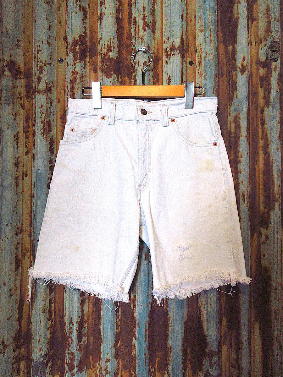 ビンテージ90's○Levi's 550カットオフショーツ白実寸W70cm○250605k6-