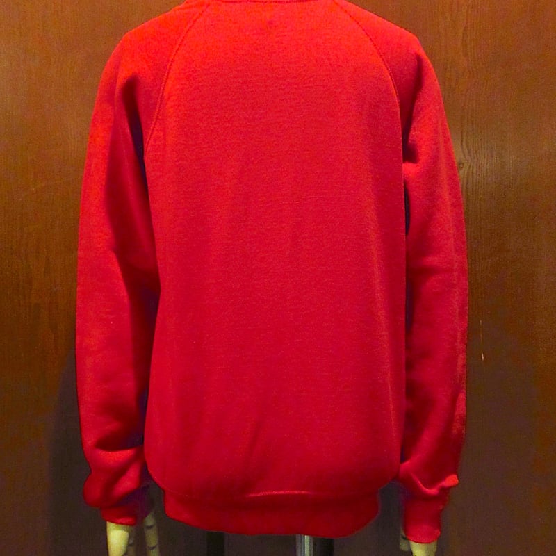 ビンテージ70's○DEADSTOCKラグランスウェット赤size S○250312m4-m-
