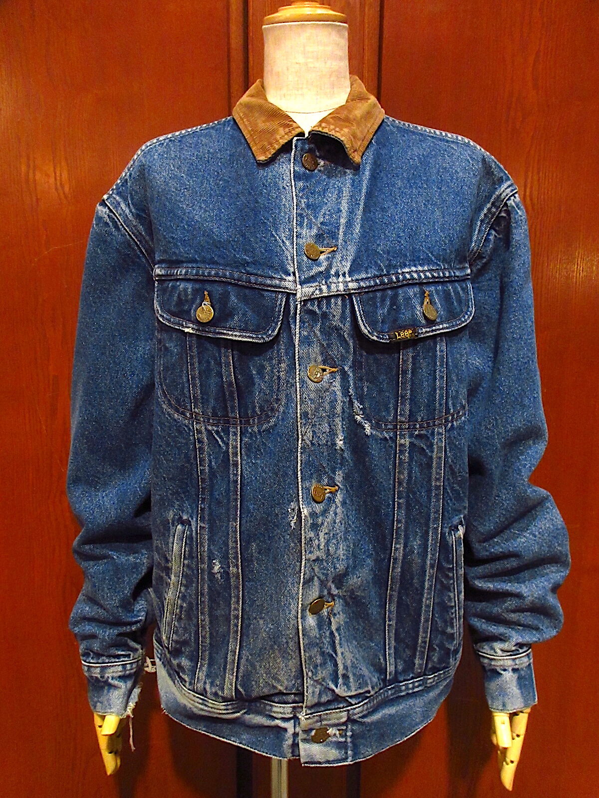 ビンテージ80's○Lee STORM RIDER裏地ブランケットデニムジャケット
