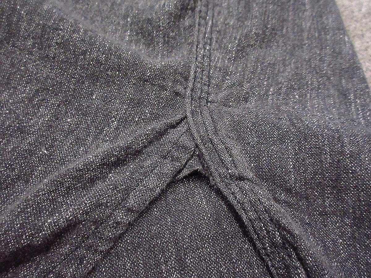 ビンテージ60's○Powr Houseマチ付きブラックシャンブレーシャツ