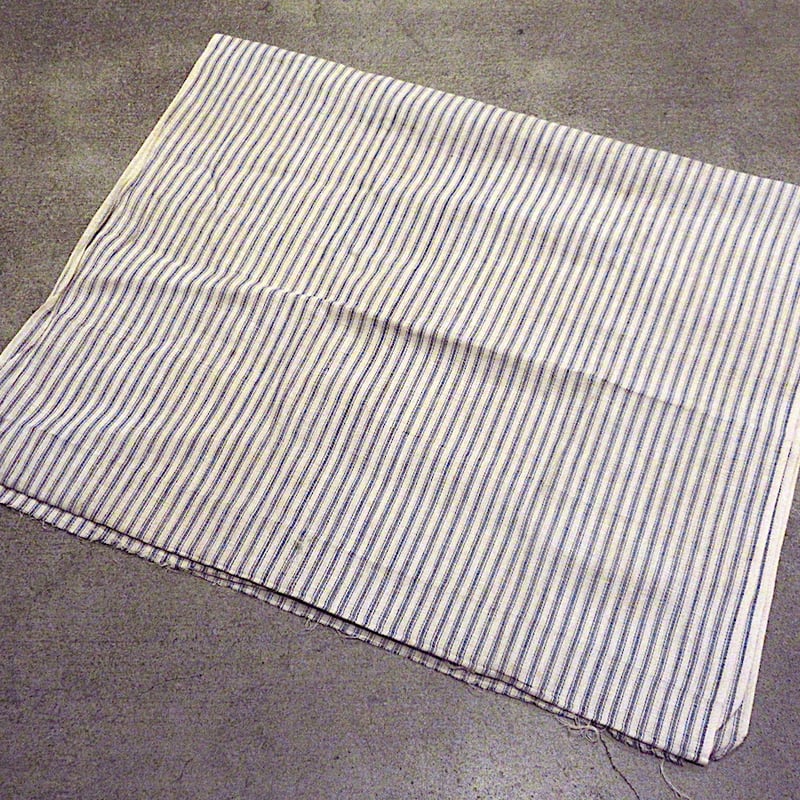 ビンテージ30's○ストライプリネンファブリックsize 約77cm × 約
