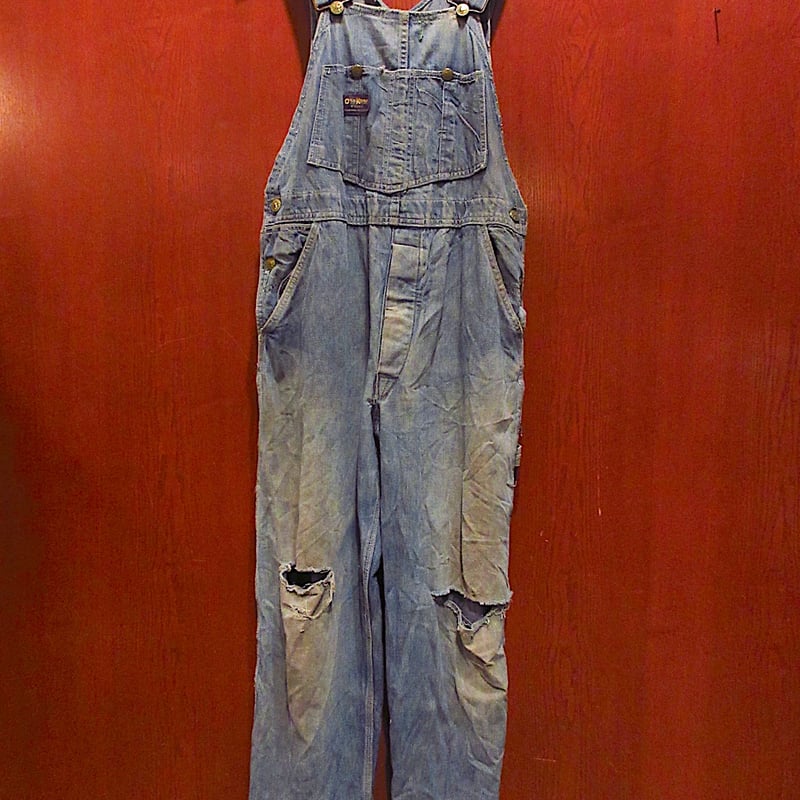 ビンテージ60's○OSHKOSHデニムオーバーオール実寸W92cm○240203m7-m-o