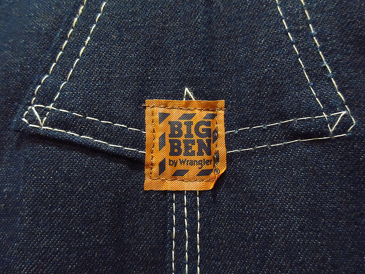 USA製 80s BIG BEN 濃紺デニムオーバーオール古着/実寸W44L32 ビンテージ70's80's○DEADSTOCK BIG BENデニムオーバーオール