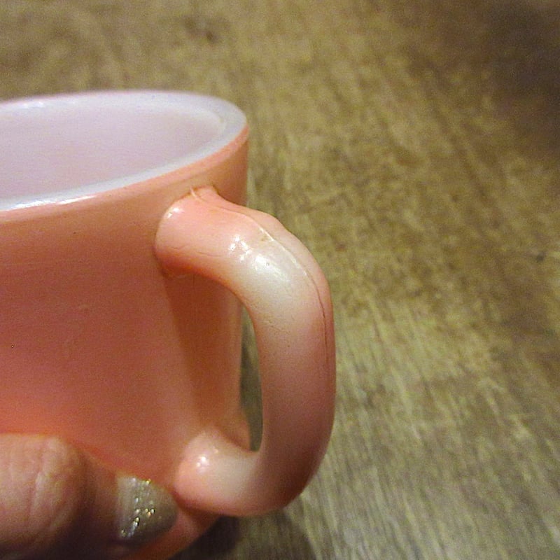 ビンテージ○Fire King Dハンドルマグピンク○260217n6-frk