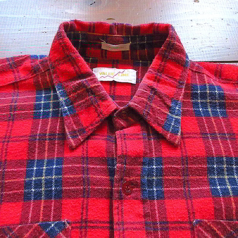 70s ビンテージ Prest-Rite プリントネルシャツ 古着 70s Sears Perma