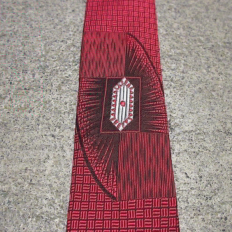 ビンテージ60's○DEADSTOCK Ambassador刺繍入りネクタイ赤