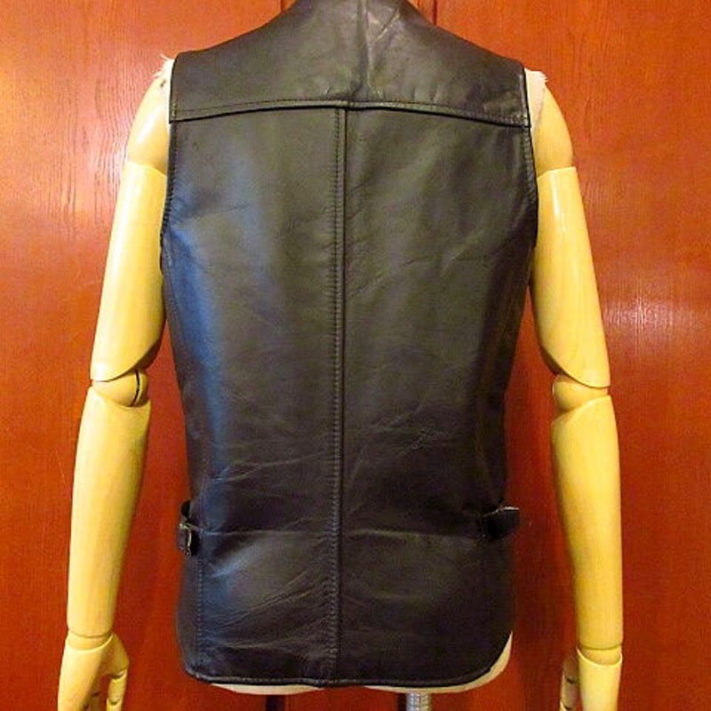 Schott モーターサイクルレザーベスト黒 Size S○201002s4-m-vs USA