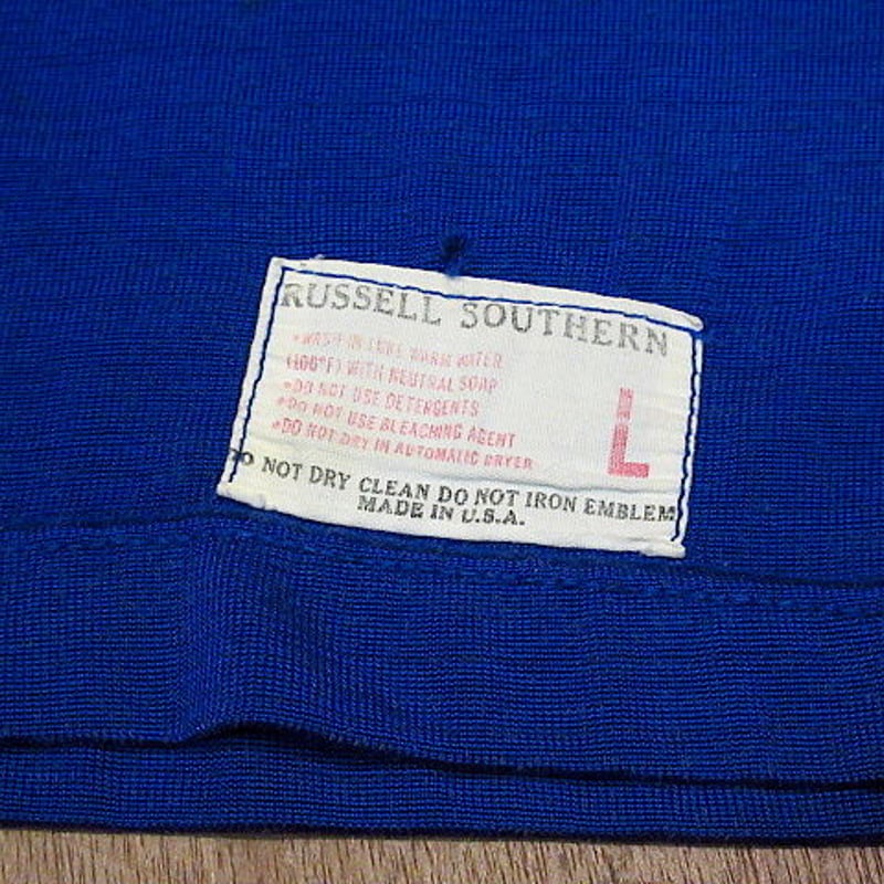 ビンテージ60's○Russell Southern アスレチックフットボールシャツ青