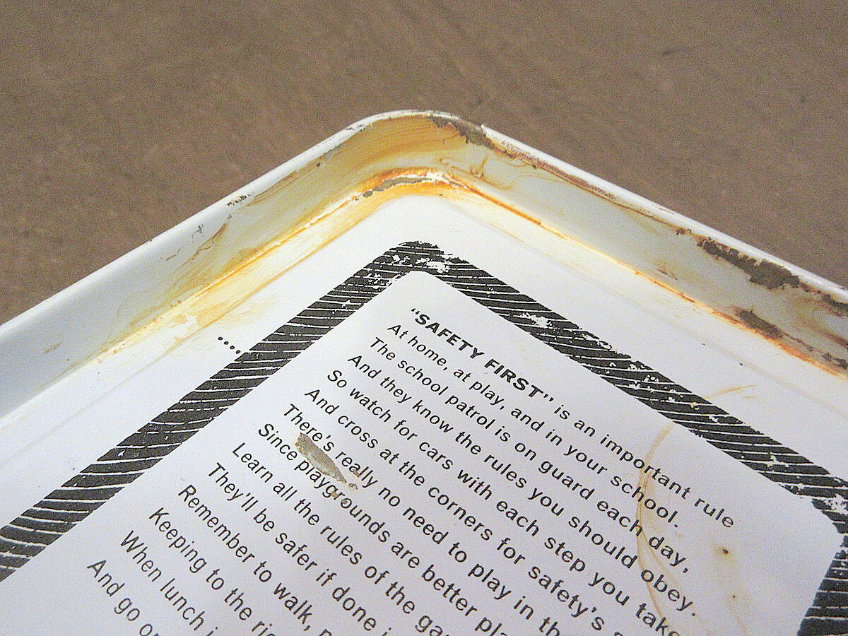 ビンテージ-70's○チェック柄メタルランチボックス赤×黒○230831j6-bxs