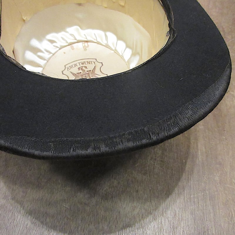 ビンテージ30's○KNOXボーラーハット黒○250606z7-m-ht-fltノックス