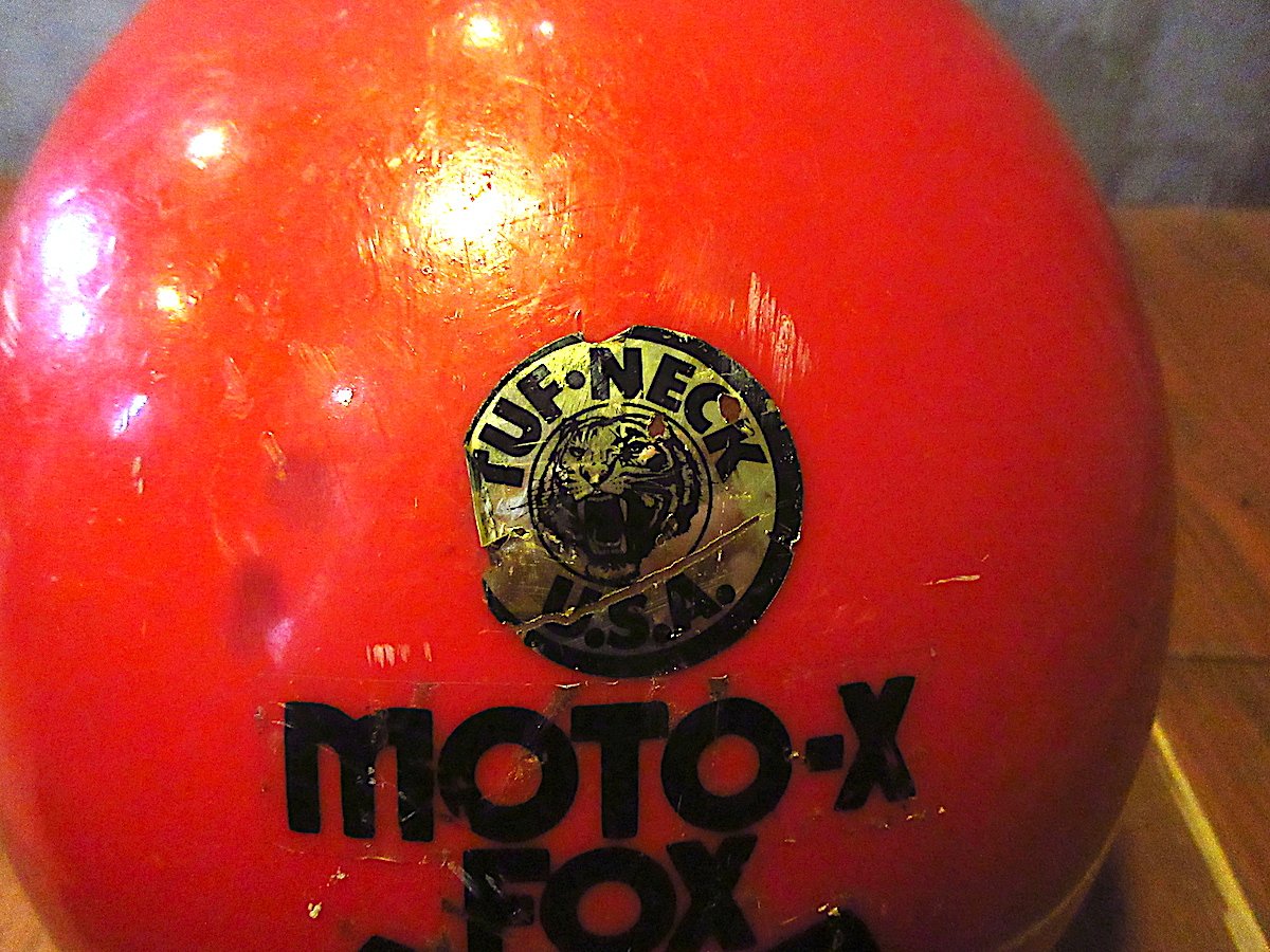 ビンテージ80's○MAXON ATVバイザー付きオフロードヘルメット赤