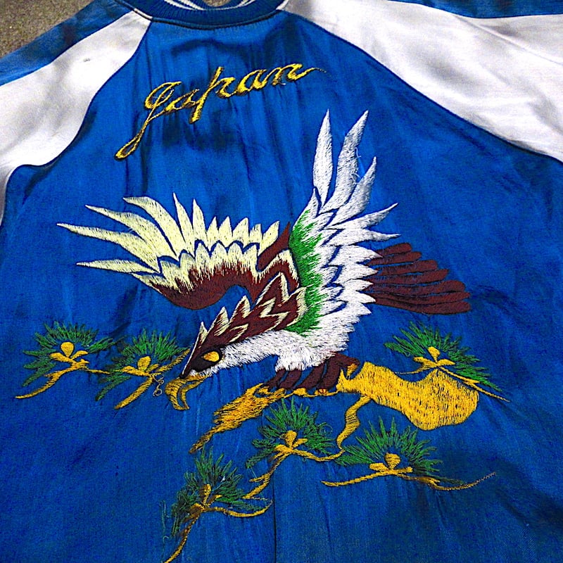 ビンテージ70's80's○JAPANサテンスーベニアジャケットsize L○231104m6
